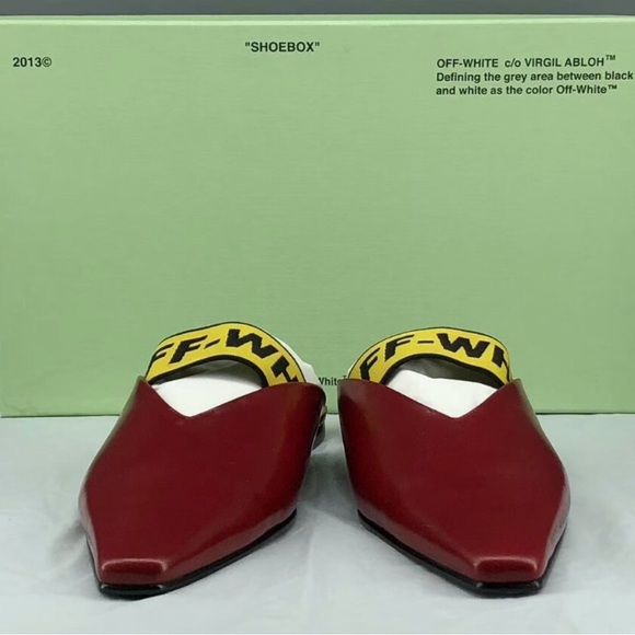 NIB Authentic Off-White Red Women's Mules - Picture 2 of 8